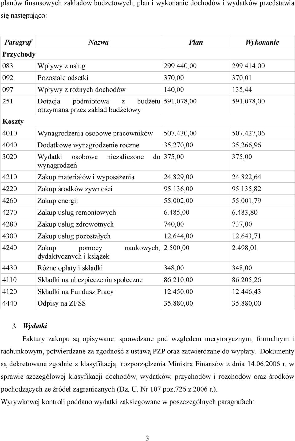 078,00 4010 Wynagrodzenia osobowe pracowników 507.430,00 507.427,06 4040 Dodatkowe wynagrodzenie roczne 35.270,00 35.