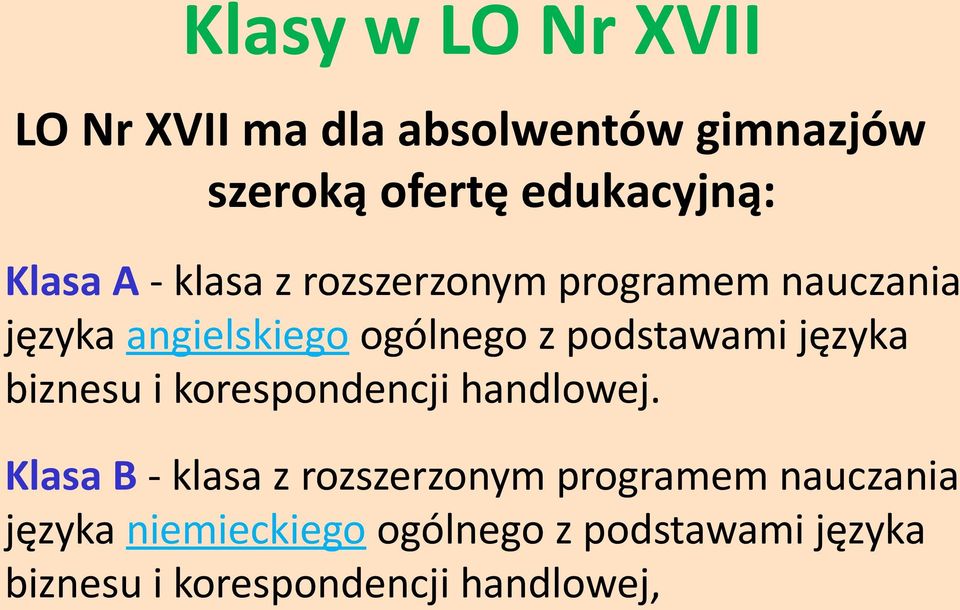 podstawami języka biznesu i korespondencji handlowej.