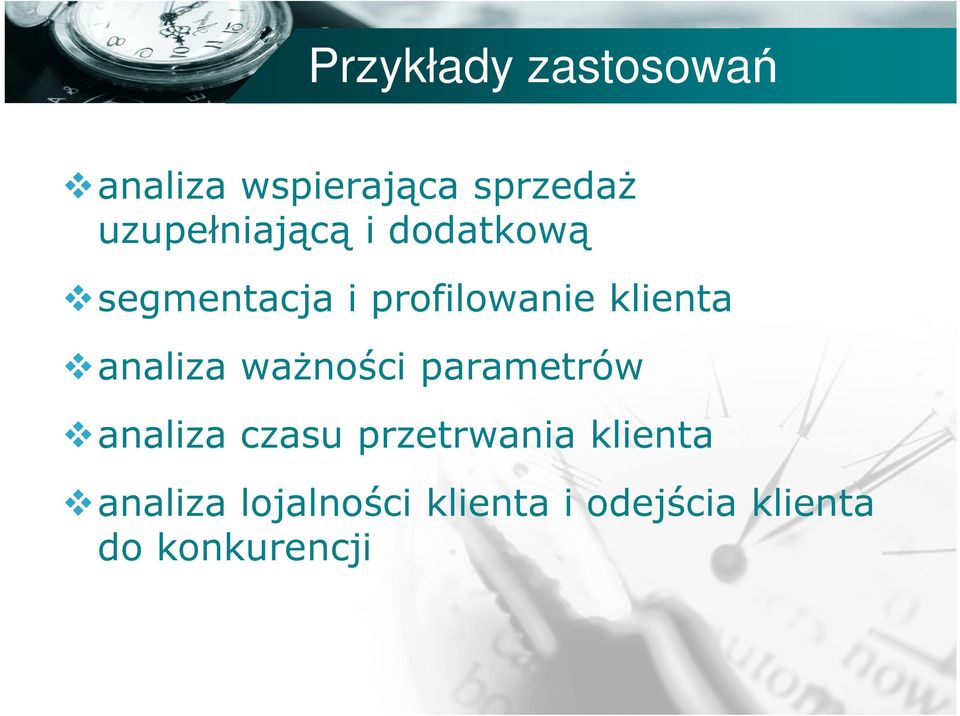 klienta analiza ważności parametrów analiza czasu