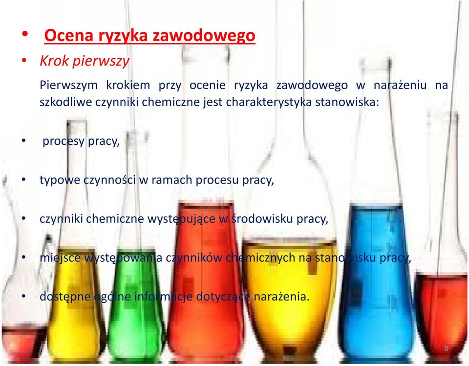 typowe czynności w ramach procesu pracy, czynniki chemiczne występujące w środowisku pracy,