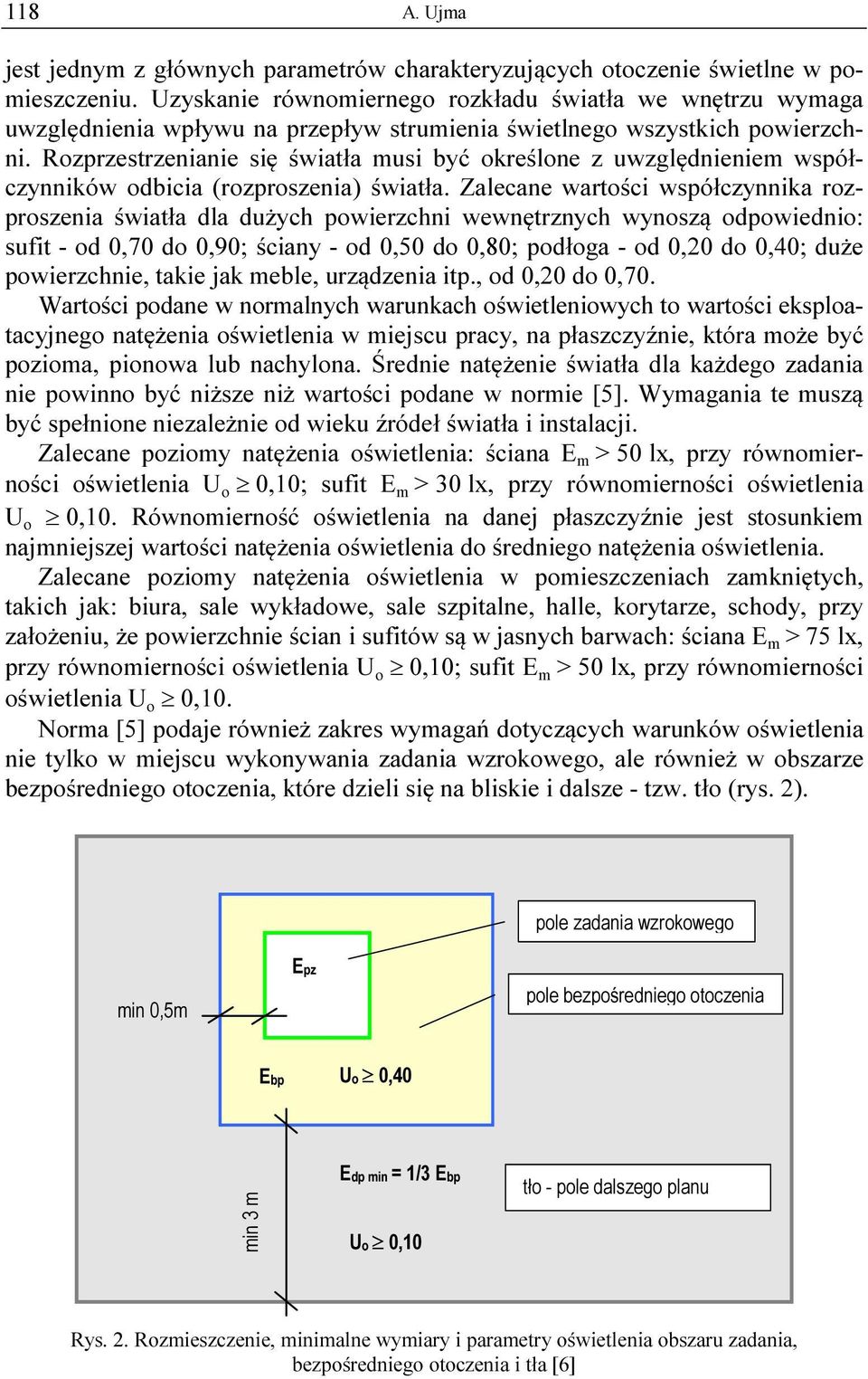 Rozprzestrzenianie się światła musi być określone z uwzględnieniem współczynników odbicia (rozproszenia) światła.