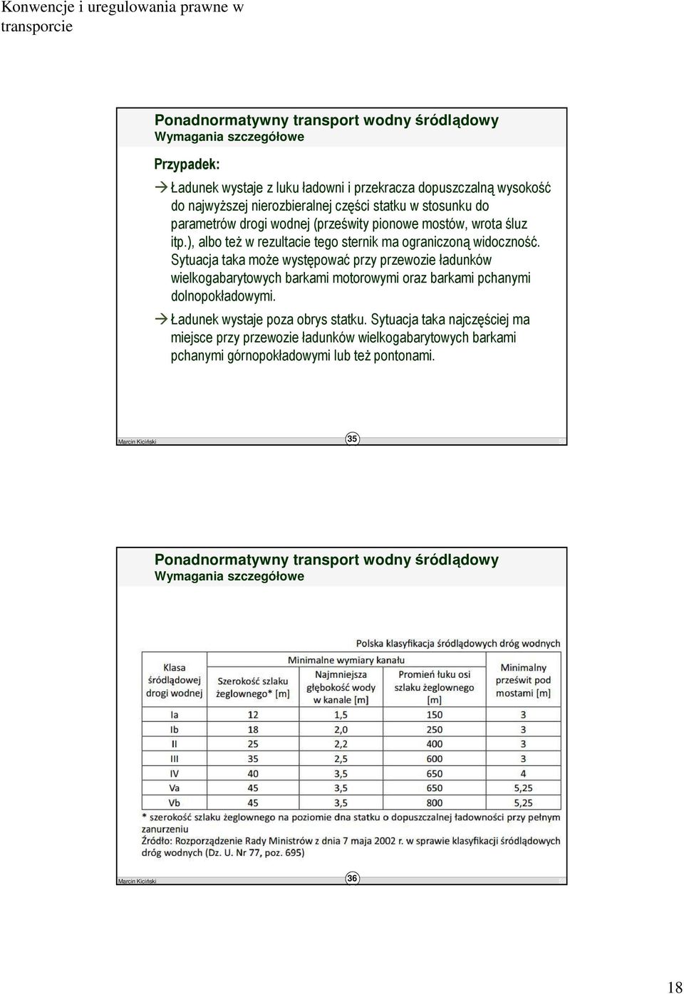 Sytuacja taka może występować przy przewozie ładunków wielkogabarytowych barkami motorowymi oraz barkami pchanymi dolnopokładowymi.