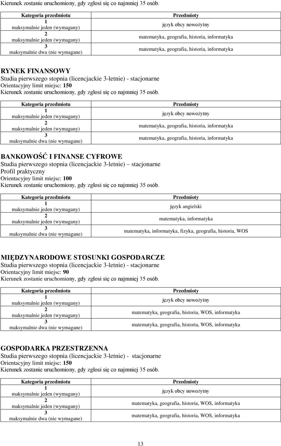 matematyka, geografia, historia, informatyka matematyka, geografia, historia, informatyka BANKOWOŚĆ I FINANSE CYFROWE Studia pierwszego stopnia (licencjackie -letnie) stacjonarne Profil praktyczny