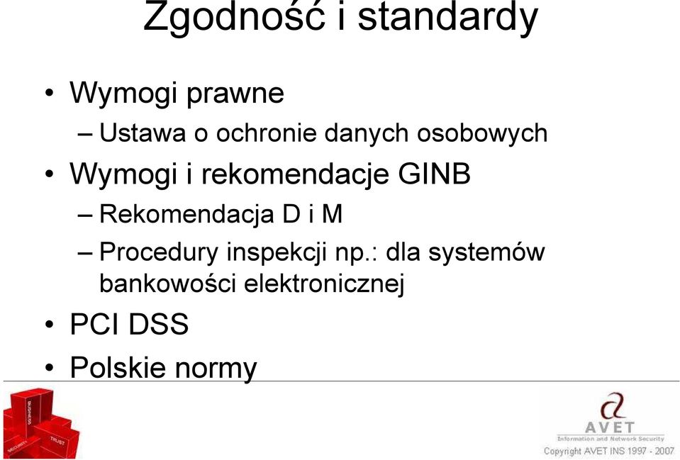 GINB Rekomendacja D i M Procedury inspekcji np.