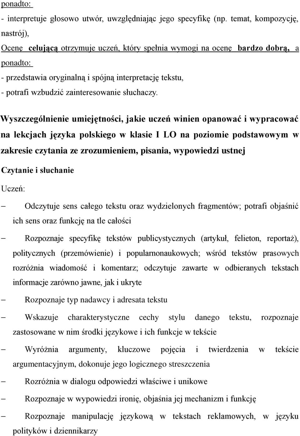 zainteresowanie słuchaczy.