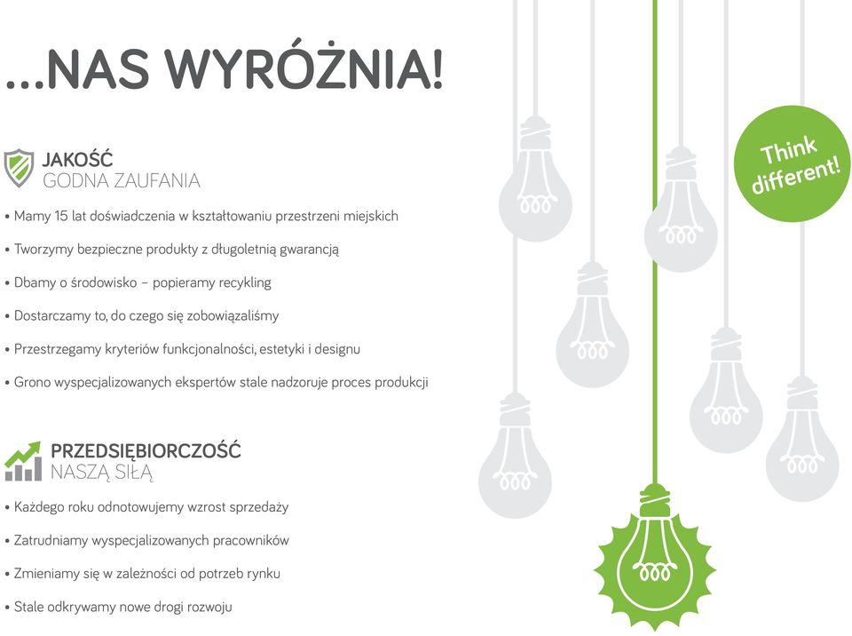 Przestrzegamy kryteriów funkcjonalności, estetyki i designu Grono wyspecjalizowanych ekspertów stale nadzoruje proces produkcji
