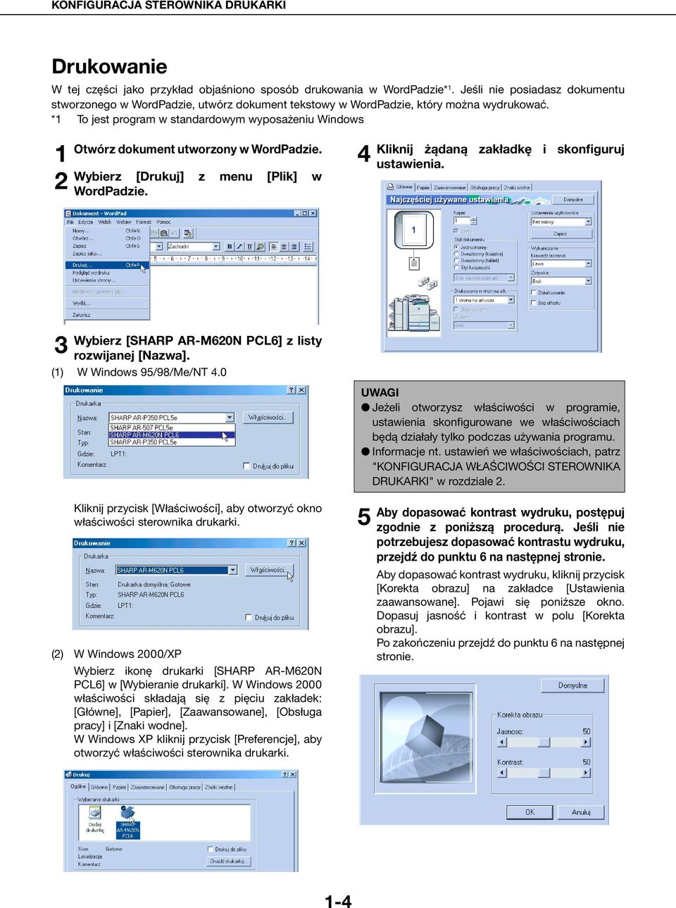 *1 To jest program w standardowym wyposażeniu Windows 1 2 Otwórz dokument utworzony w WordPadzie. Wybierz [Drukuj] z menu [Plik] w WordPadzie. 4 Kliknij żądaną zakładkę i skonfiguruj ustawienia.