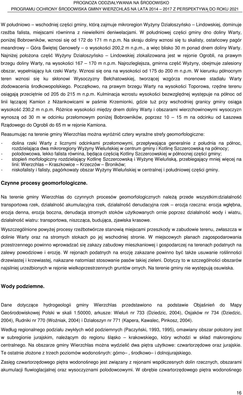 p.m., a więc blisko 30 m ponad dnem doliny Warty.