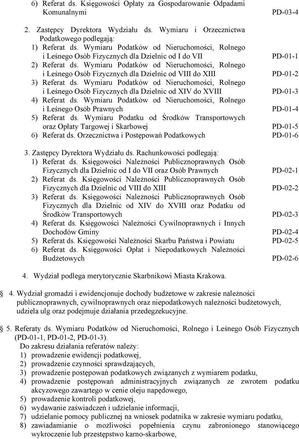 Wymiaru Podatków od Nieruchomości, Rolnego i Leśnego Osób Fizycznych dla Dzielnic od VIII do XIII PD-01-2 3) Referat ds.