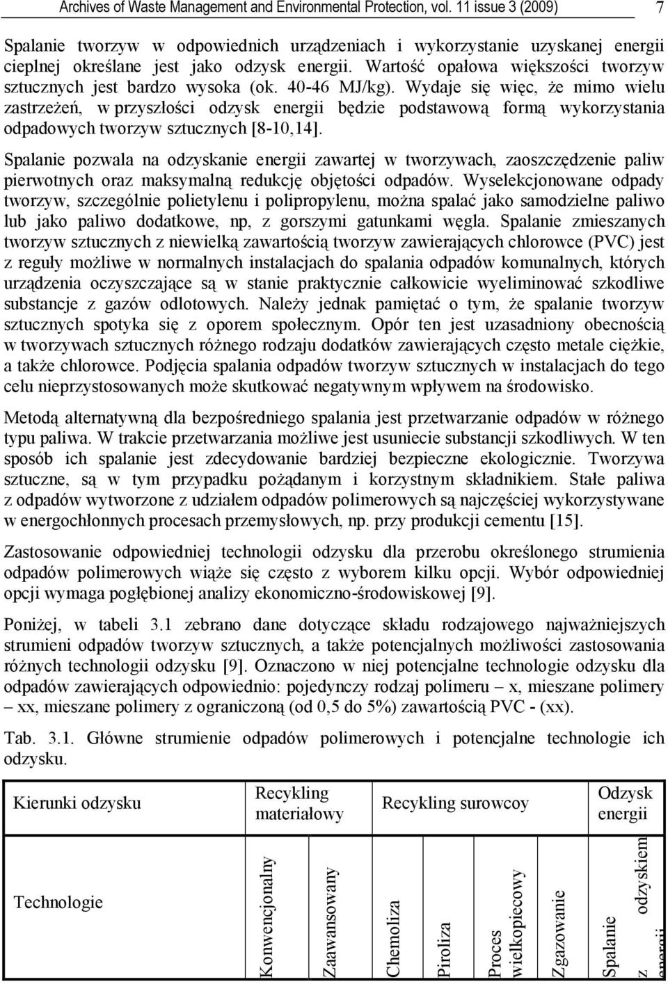 Wartość opałowa większości tworzyw sztucznych jest bardzo wysoka (ok. 40-46 MJ/kg).