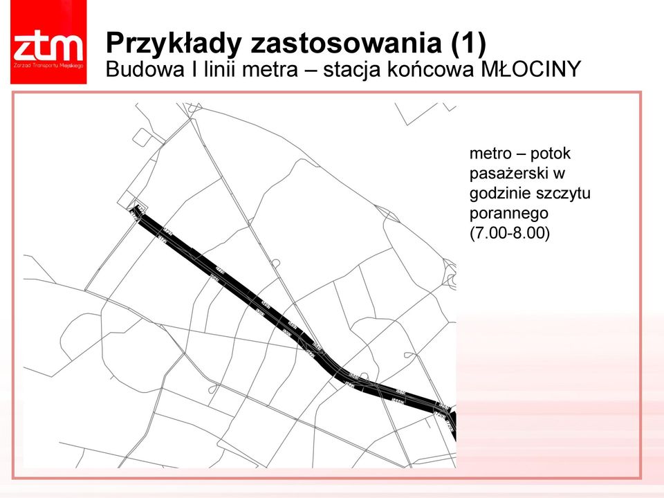 MŁOCINY metro potok pasażerski w