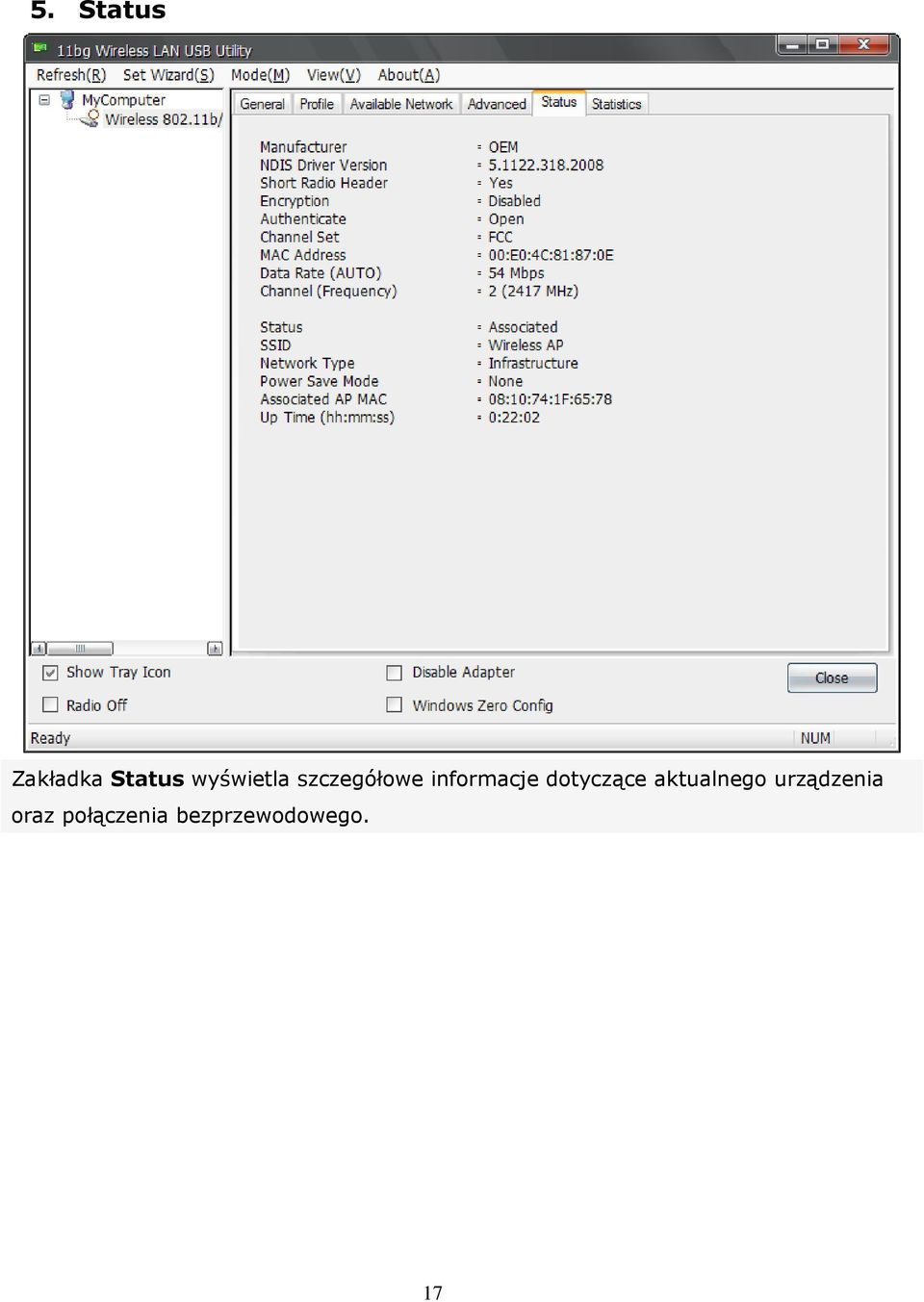 informacje dotyczące aktualnego
