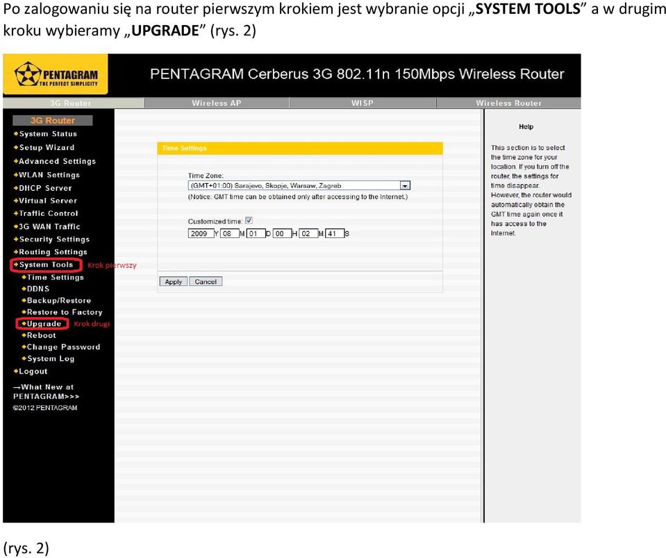 opcji SYSTEM TOOLS a w drugim