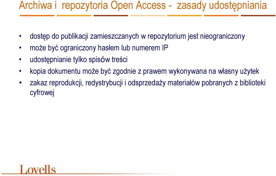 IP udostępnianie tylko spisów treści kopia dokumentu moŝe być zgodnie z prawem wykonywana