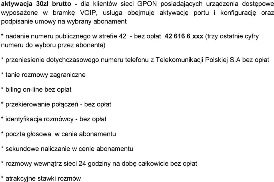 dotychczasowego numeru telefonu z Telekomunikacji Polskiej S.