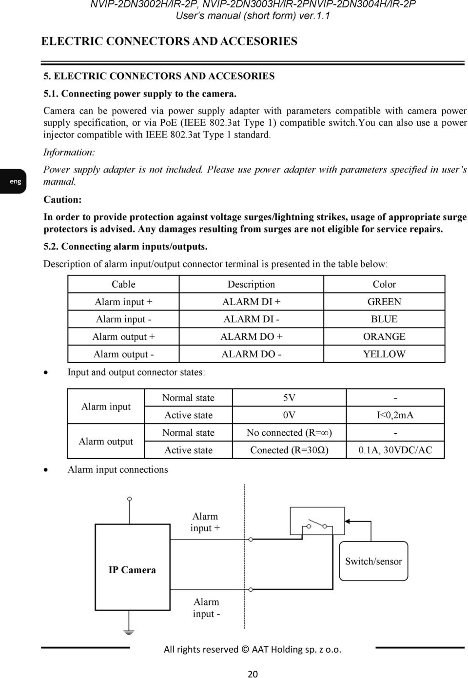 you can also use a power injector compatible with IEEE 802.3at Type 1 standard. Information: Power supply adapter is not included. Please use power adapter with parameters specified in user s manual.