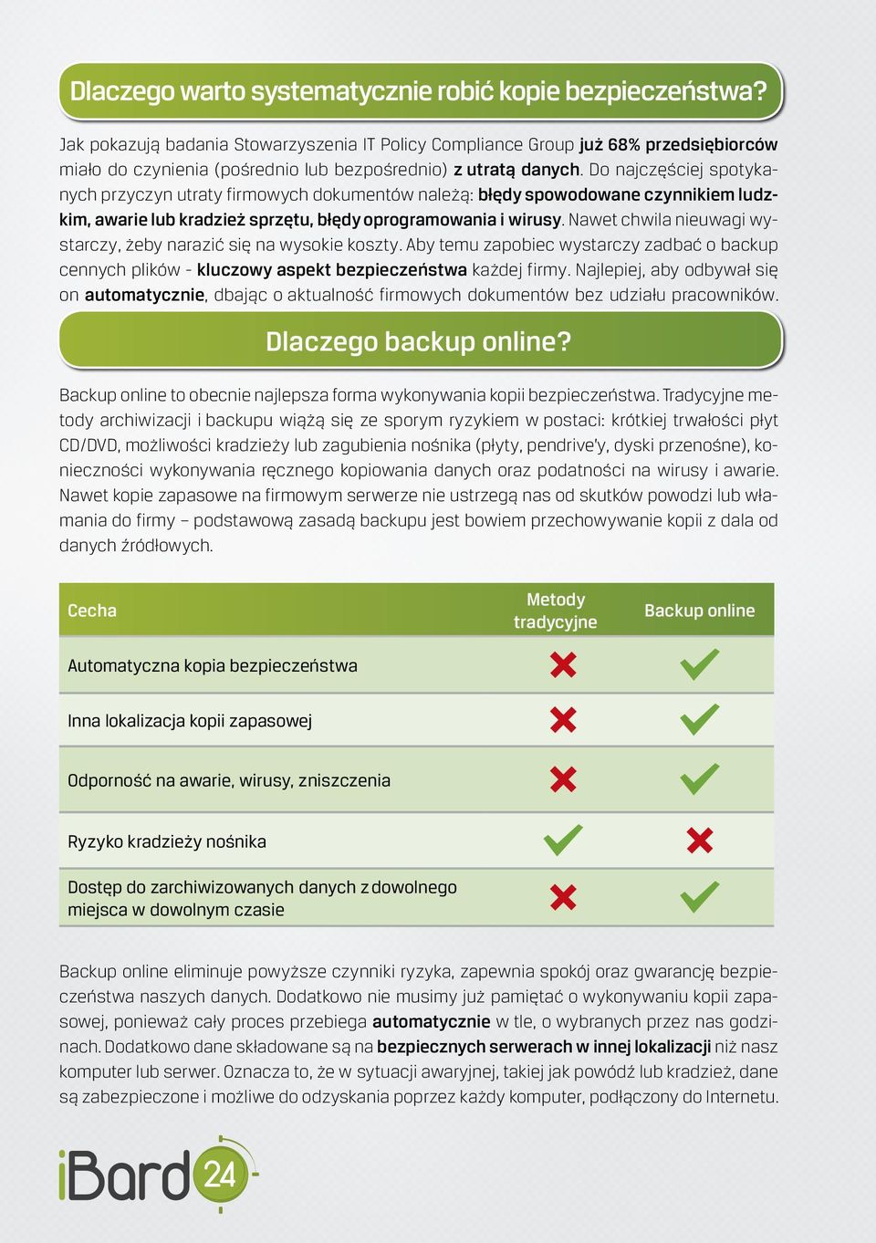 Do najczęściej spotykanych przyczyn utraty firmowych dokumentów należą: błędy spowodowane czynnikiem ludzkim, awarie lub kradzież sprzętu, błędy oprogramowania i wirusy.