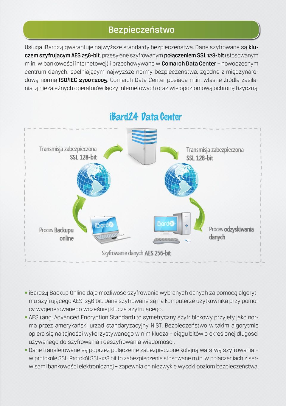 Comarch Data Center posiada m.in. własne źródła zasilania, 4 niezależnych operatorów łączy internetowych oraz wielopoziomową ochronę fizyczną.