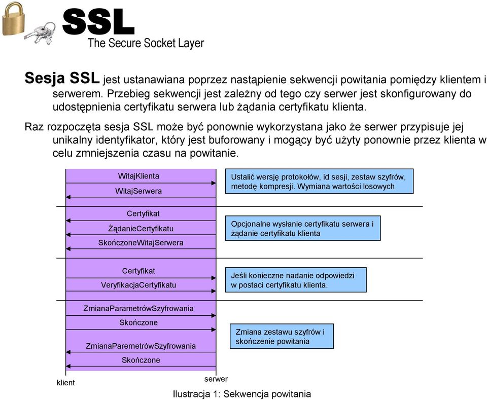 Raz rozpoczęta sesja SSL może być ponownie wykorzystana jako że serwer przypisuje jej unikalny identyfikator, który jest buforowany i mogący być użyty ponownie przez klienta w celu zmniejszenia czasu