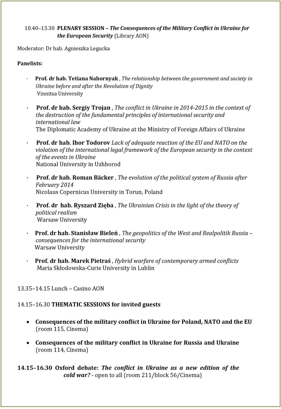 Sergiy Trojan, The conflict in Ukraine in 2014-2015 in the context of the destruction of the fundamental principles of international security and international law The Diplomatic Academy of Ukraine