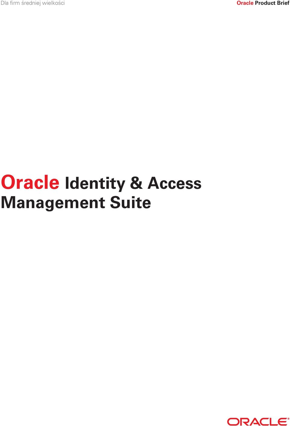Product Brief Oracle