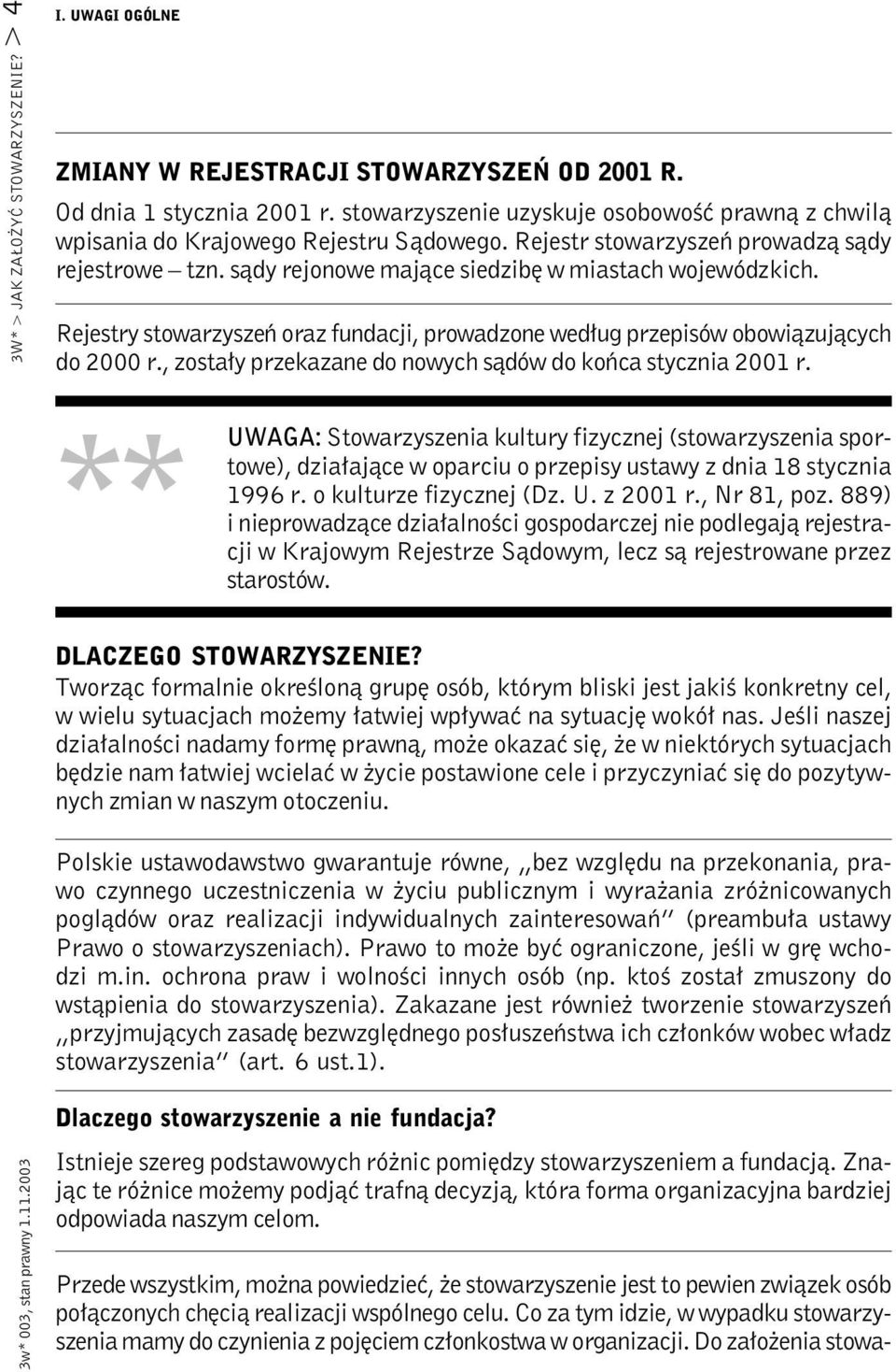 Rejestry stowarzyszeń oraz fundacji, prowadzone według przepisów obowiązujących do 2000 r., zostały przekazane do nowych sądów do końca stycznia 2001 r.