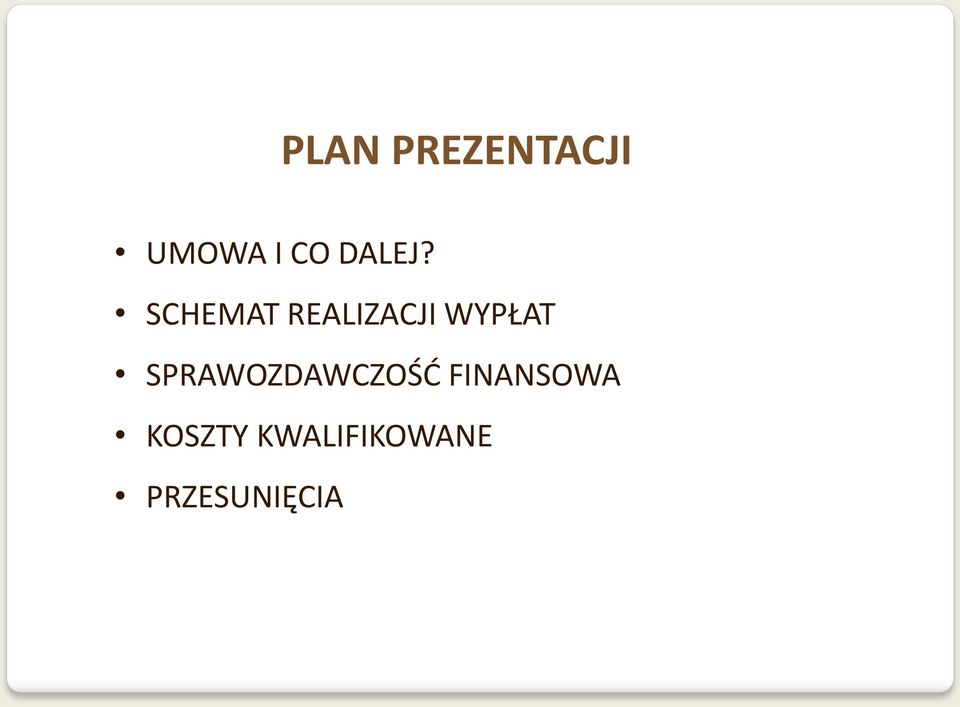 SCHEMAT REALIZACJI WYPŁAT