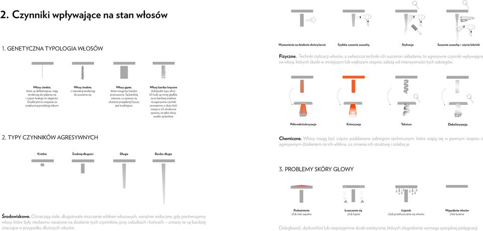 zabiegów. Włosy cienkie, które są delikatniejsze, mają tendencję do plątania się i często brakuje im objętości. Zwykle jest to związane ze zwiększoną produkcją sebum.