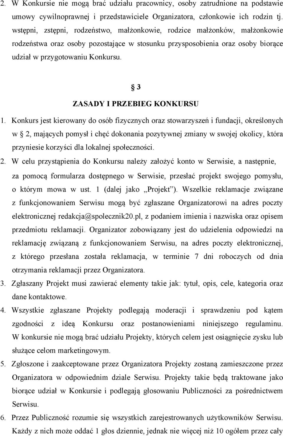 3 ZASADY I PRZEBIEG KONKURSU 1.
