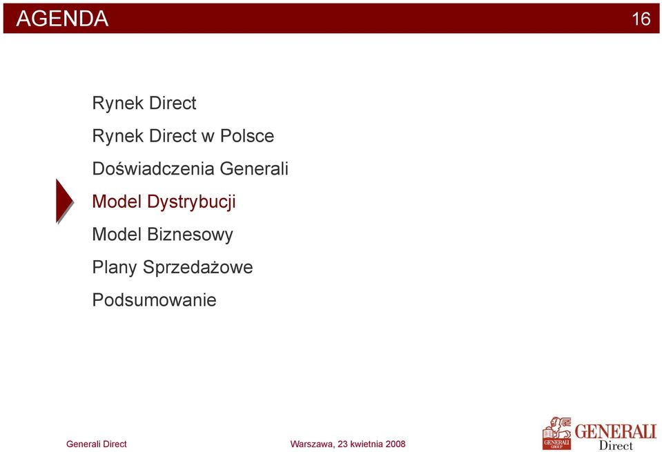 Generali Model Dystrybucji Model