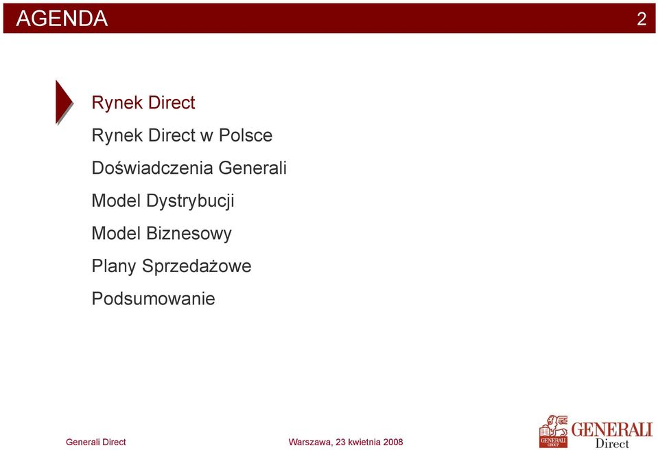 Generali Model Dystrybucji Model