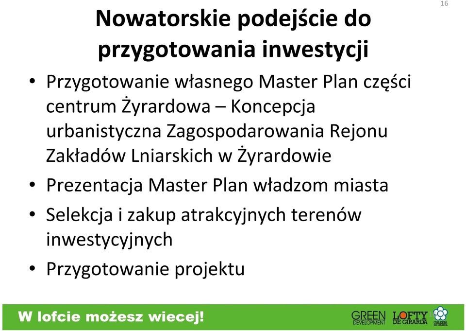 Rejonu Zakładów Lniarskich w Żyrardowie Prezentacja Master Plan władzom