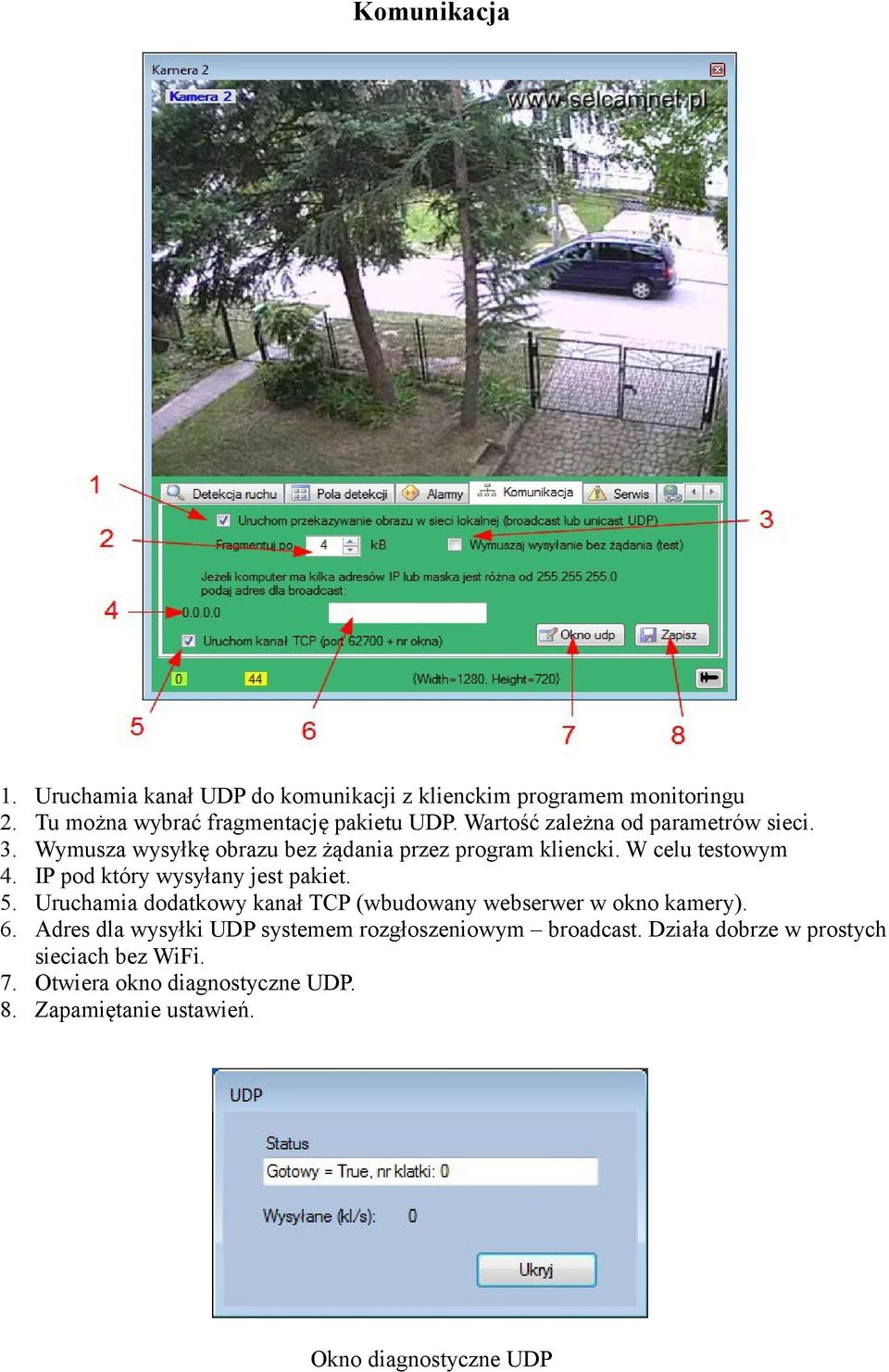 Wartość zależna od parametrów sieci. Wymusza wysyłkę obrazu bez żądania przez program kliencki.