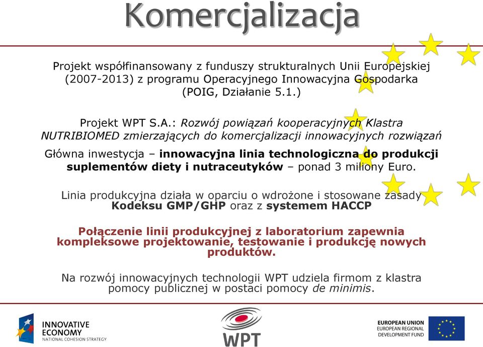 diety i nutraceutyków ponad 3 miliony Euro.