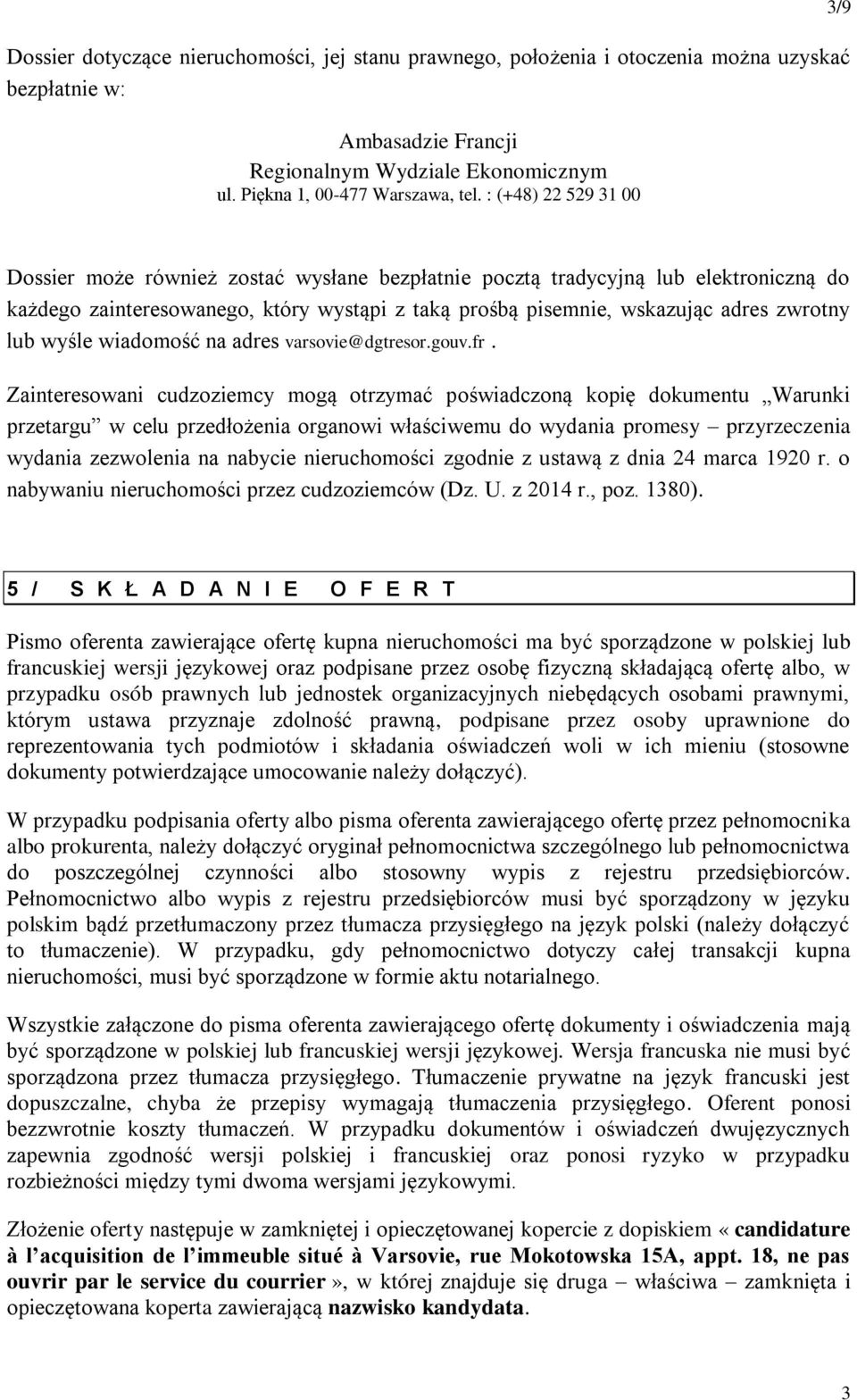 Sprzedaż Nieruchomości Należącej Do Państwa Francuskiego Położonej W