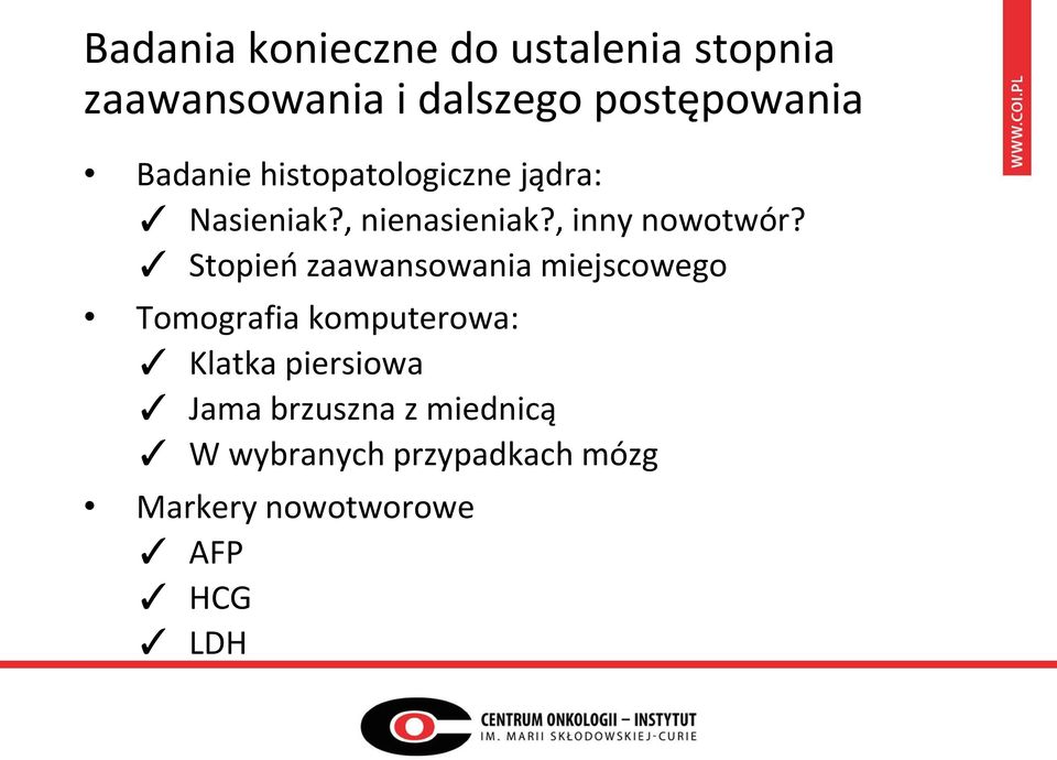 Stopień zaawansowania miejscowego Tomografia komputerowa: Klatka piersiowa