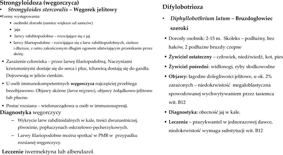 Naczyniami krwionośnymi dostaje się do serca i płuc, tchawicą dostają się do gardła. Dojrzewają w jelicie cienkim. U osób immunokompetentnych węgorczyca najczęściej przebiega bezobjawowo.