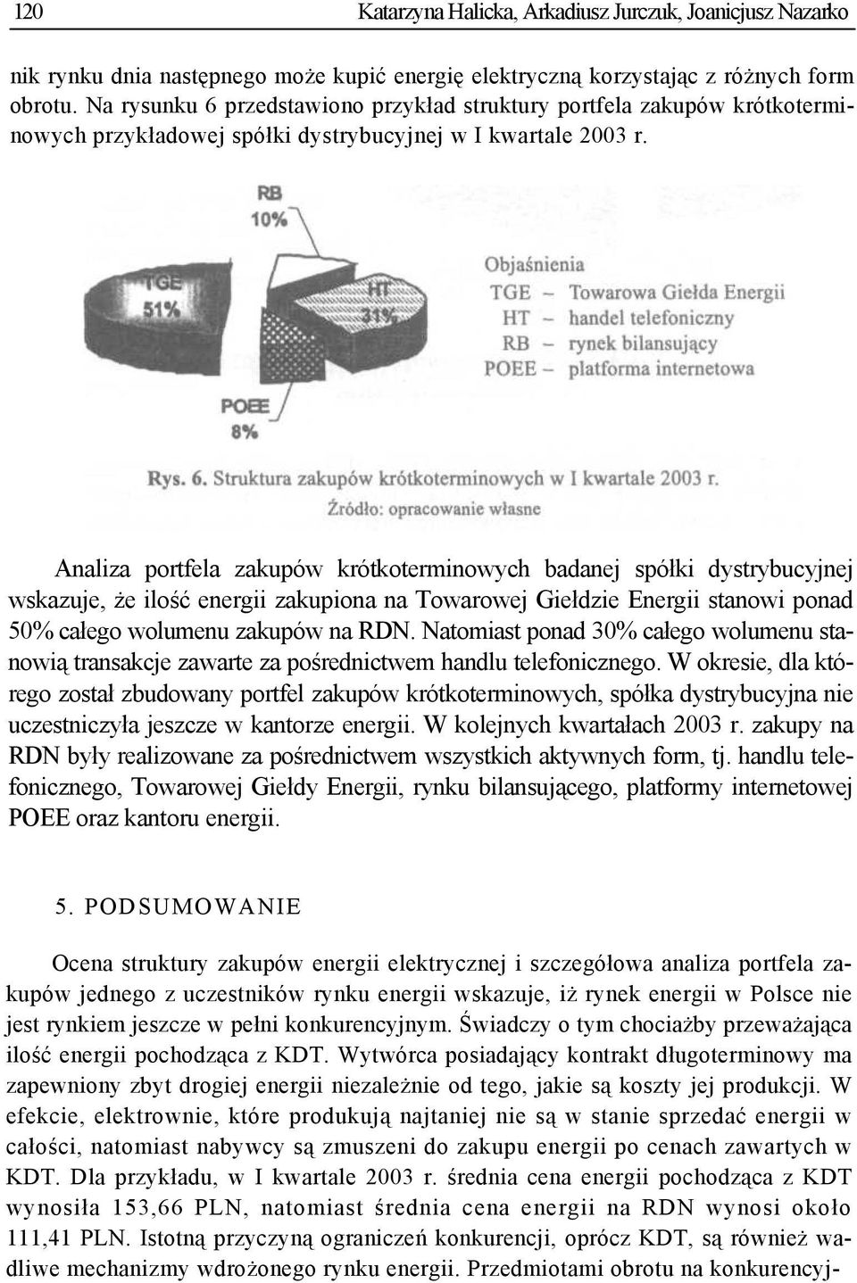 Analiza portfela zakupów krótkoterminowych badanej spółki dystrybucyjnej wskazuje, że ilość energii zakupiona na Towarowej Giełdzie Energii stanowi ponad 50% całego wolumenu zakupów na RDN.