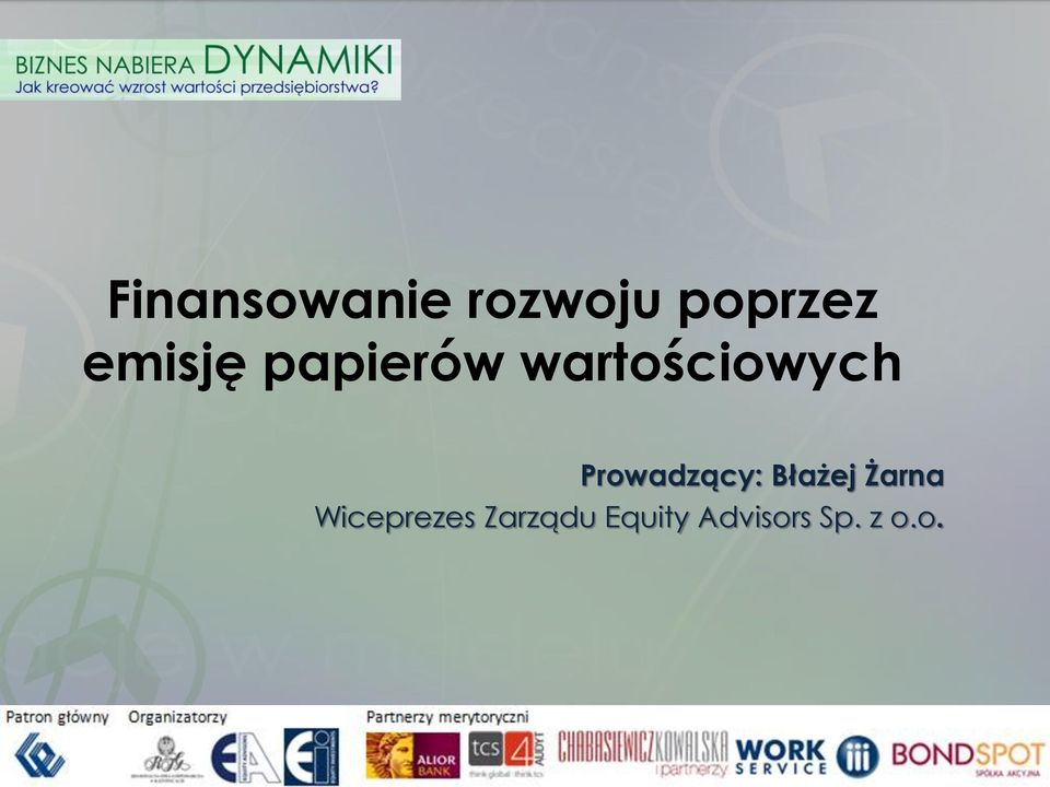 Prowadzący: Błażej Żarna