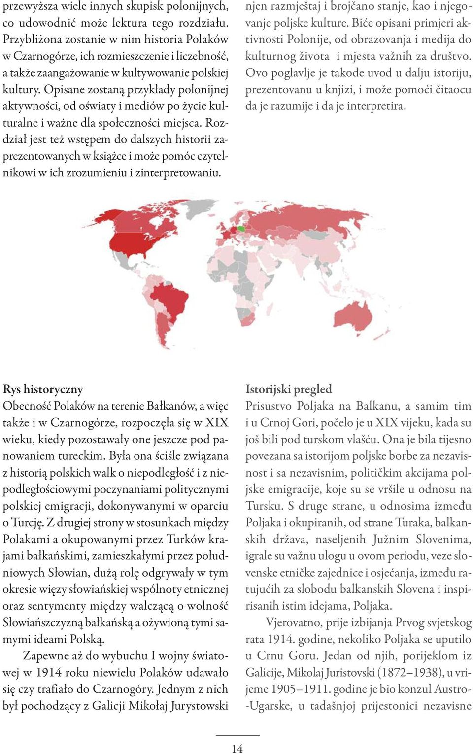 Opisane zostaną przykłady polonijnej aktywności, od oświaty i mediów po życie kulturalne i ważne dla społeczności miejsca.