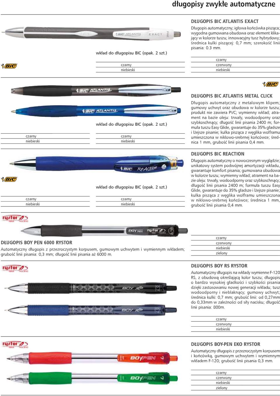 mm; szerokość linii pisania: 0.3 mm. wkład do długopisu BIC (opak. 2 szt.