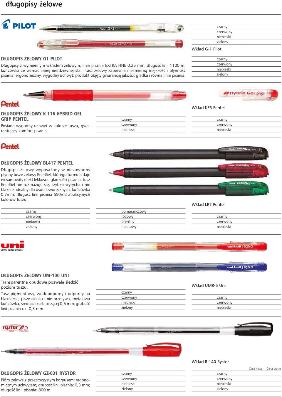zie lo ny DŁUGOPIS ŻELOWY K 116 HYBRID GEL GRIP PENTEL Po sia da wy god ny uchwyt w ko lo rze tu szu, gwaran tu ją cy kom fort pi sa nia.