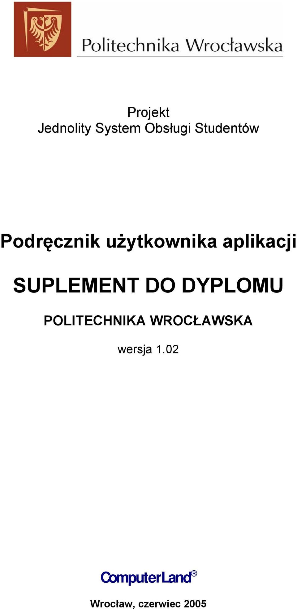 aplikacji SUPLEMENT DO DYPLOMU