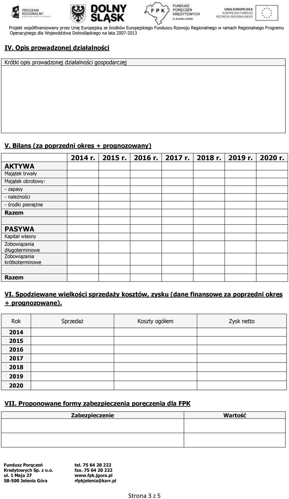 2018 r. 2019 r. 2020 r. PASYWA Kapitał własny Zobowiązania długoterminowe Zobowiązania krótkoterminowe Razem VI.