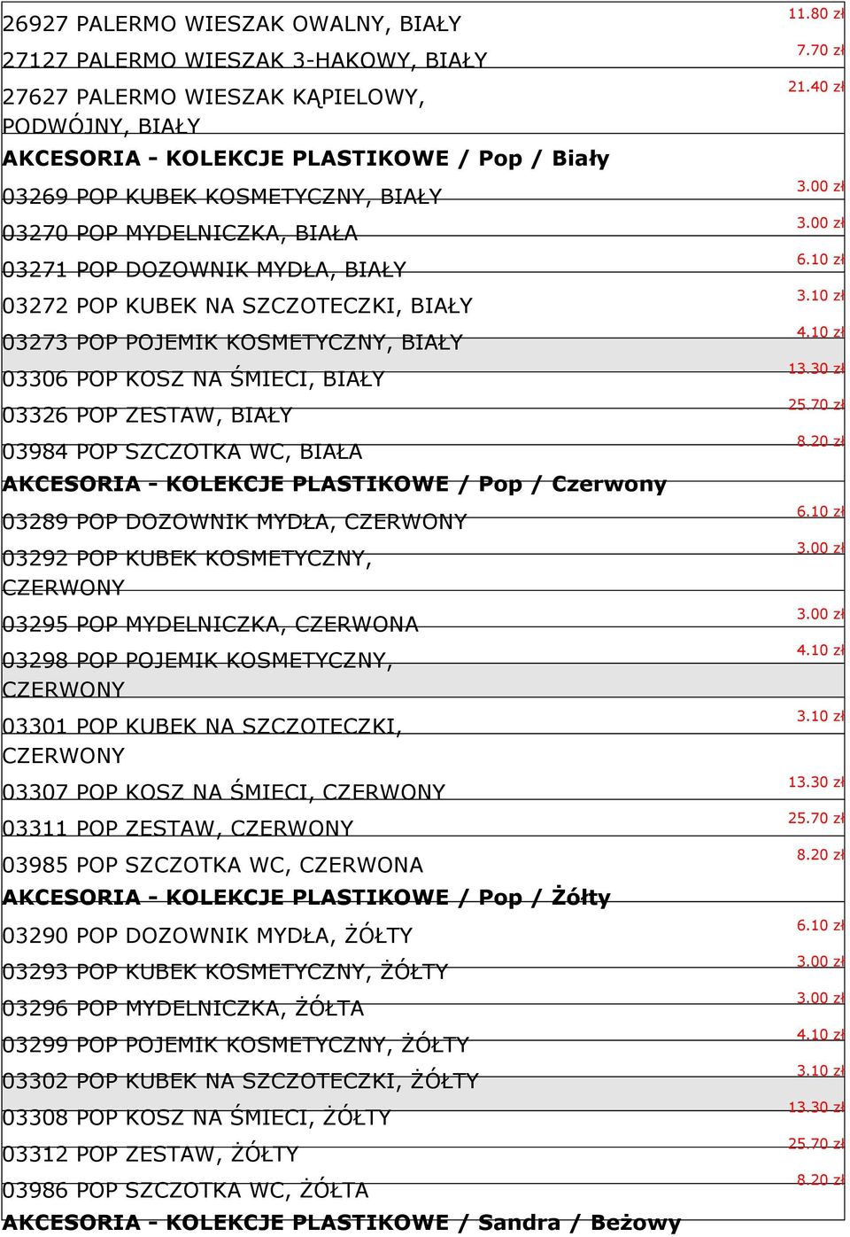 03984 POP SZCZOTKA WC, BIAŁA AKCESORIA - KOLEKCJE PLASTIKOWE / Pop / Czerwony 03289 POP DOZOWNIK MYDŁA, CZERWONY 03292 POP KUBEK KOSMETYCZNY, CZERWONY 03295 POP MYDELNICZKA, CZERWONA 03298 POP