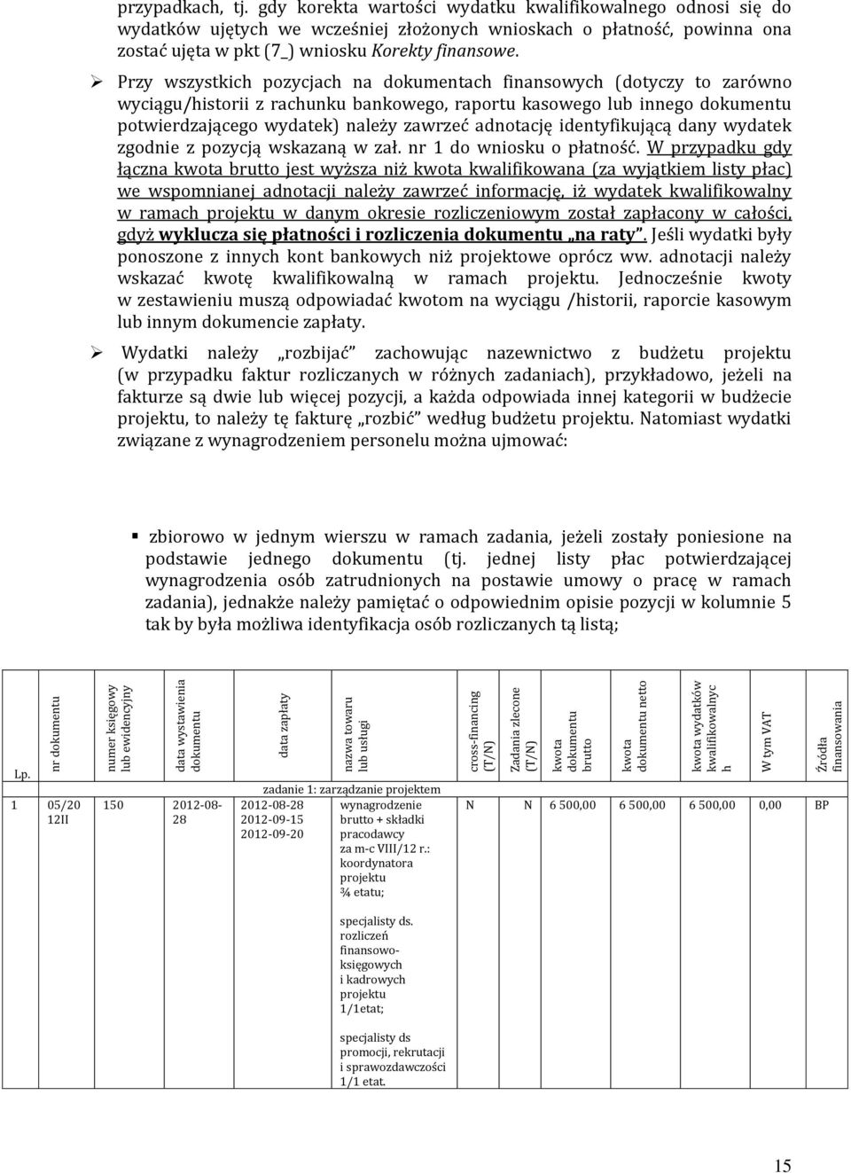 gdy korekta wartości wydatku kwalifikowalnego odnosi się do wydatków ujętych we wcześniej złożonych wnioskach o płatność, powinna ona zostać ujęta w pkt (7_) wniosku Korekty finansowe.