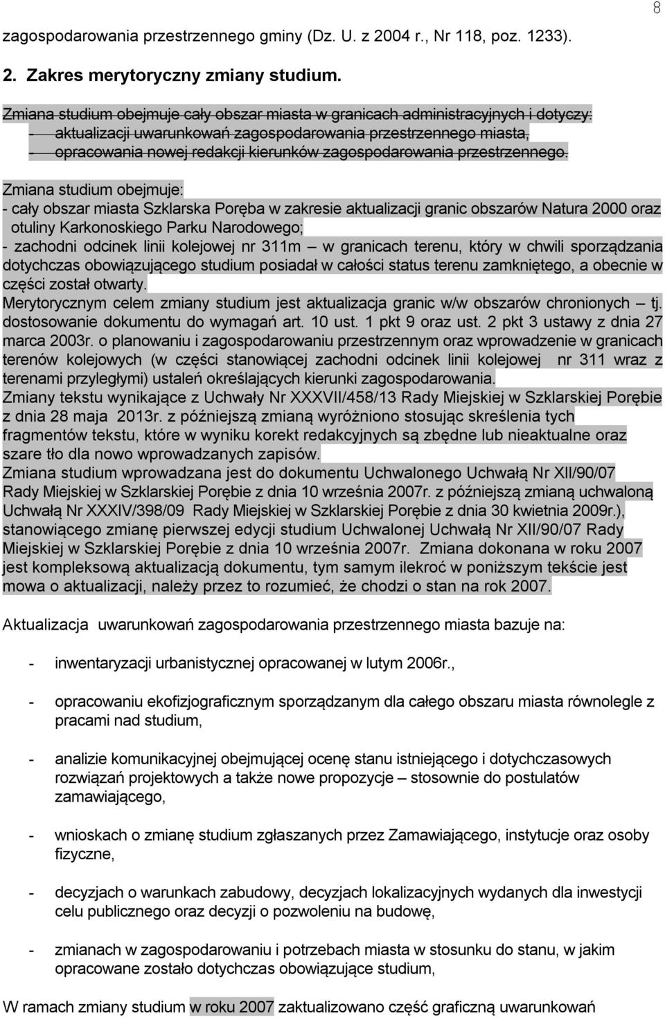 zagospodarowania przestrzennego.