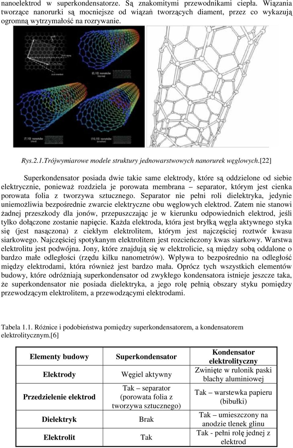 [22] Superkondensator posiada dwie takie same elektrody, które są oddzielone od siebie elektrycznie, poniewaŝ rozdziela je porowata membrana separator, którym jest cienka porowata folia z tworzywa