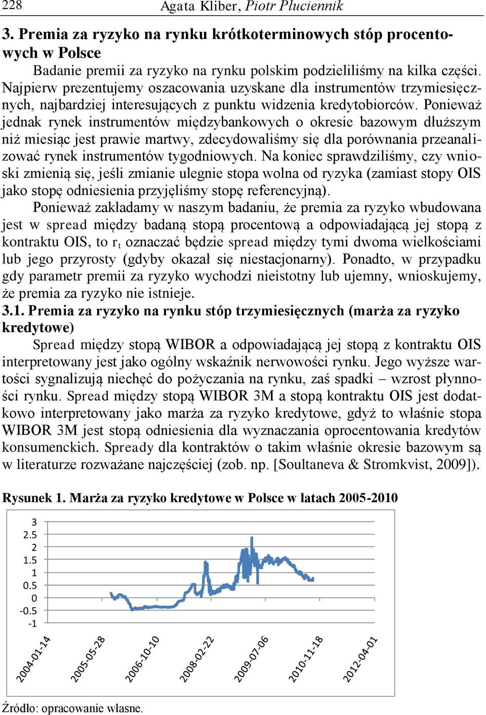 Ponieważ jednak rynek insrumenów międzybankowych o okresie bazowym dłuższym niż miesiąc jes prawie marwy, zdecydowaliśmy się dla porównania przeanalizować rynek insrumenów ygodniowych.