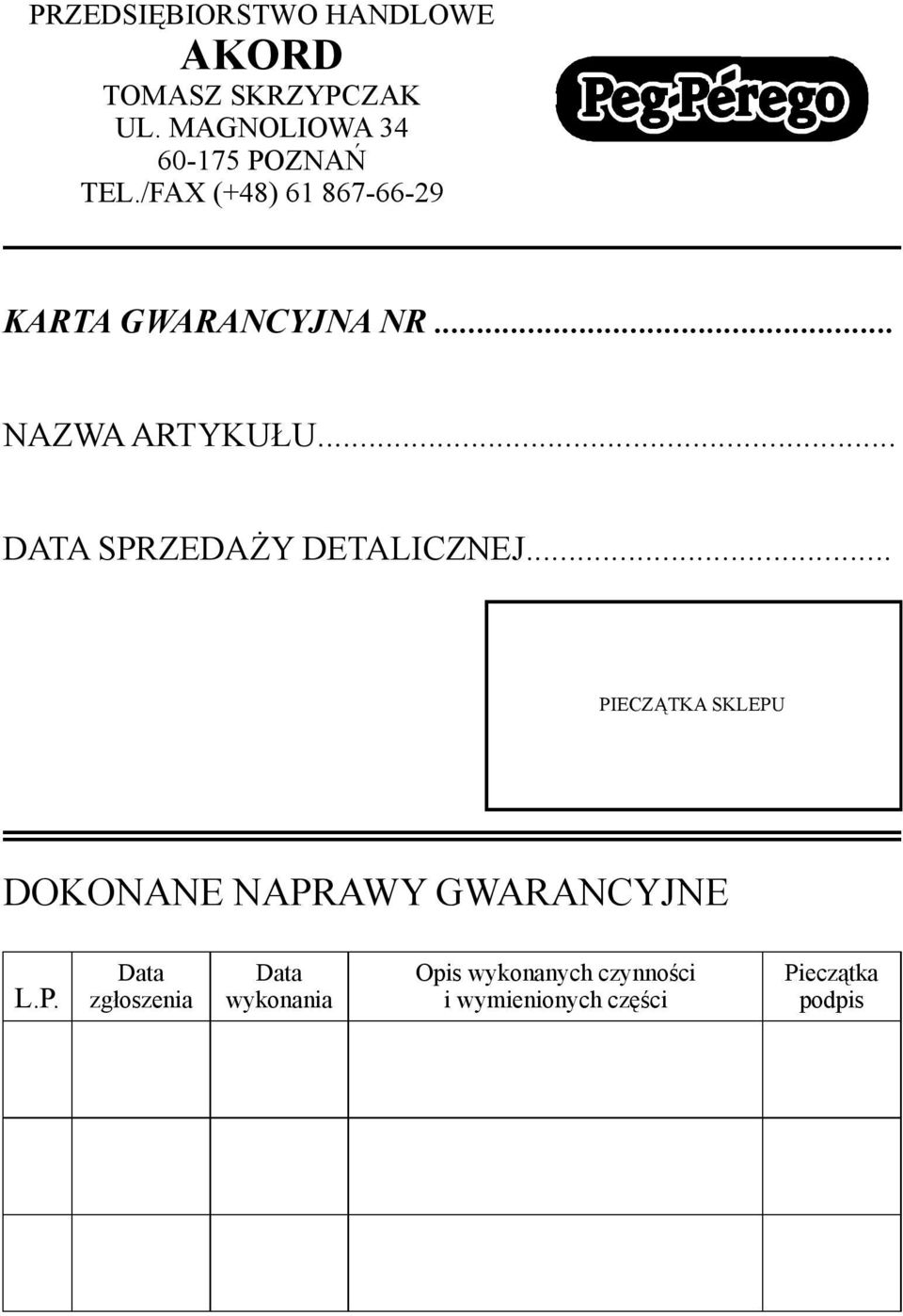 .. NAZWA ARTYKUŁU... DATA SPRZEDAŻY DETALICZNEJ.